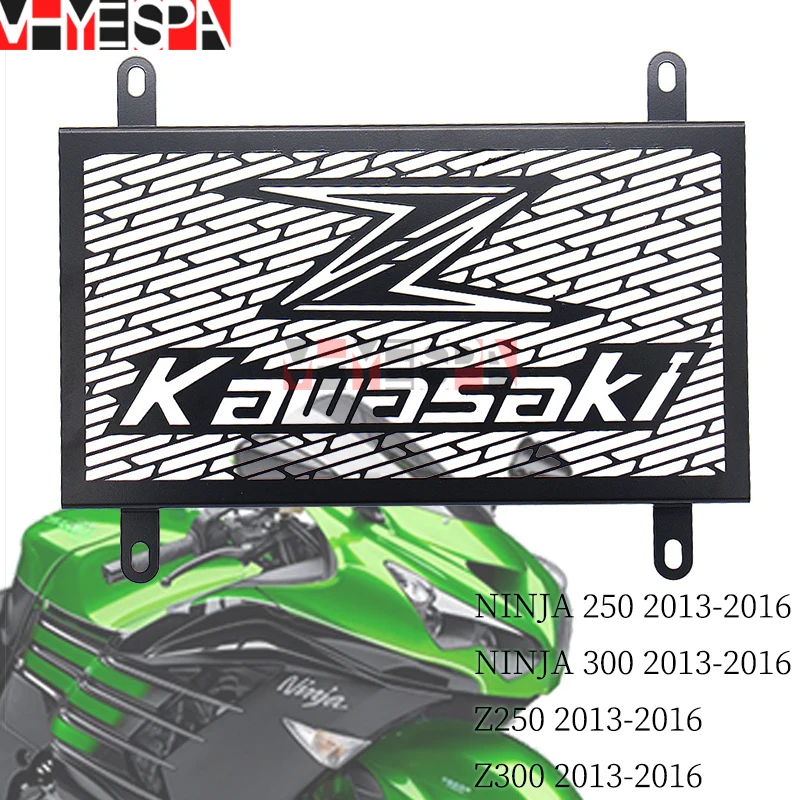 For Kawasaki Z300 Z250 (Compatible ABS) 2013-2016 2015 Stainless Steel Motorcycle Radiator Grille Guard Cover Protector