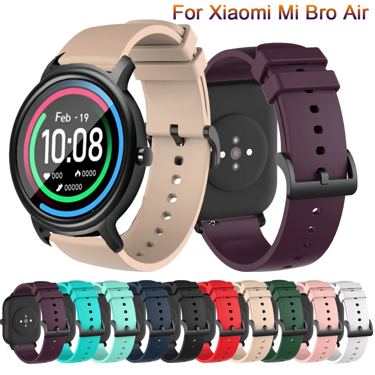 

20mm Silicone Band for Xiaomi Mibro Air Strap Sport Watchband Smart Bracelet Replacement Wristband for Mi bro Air correa