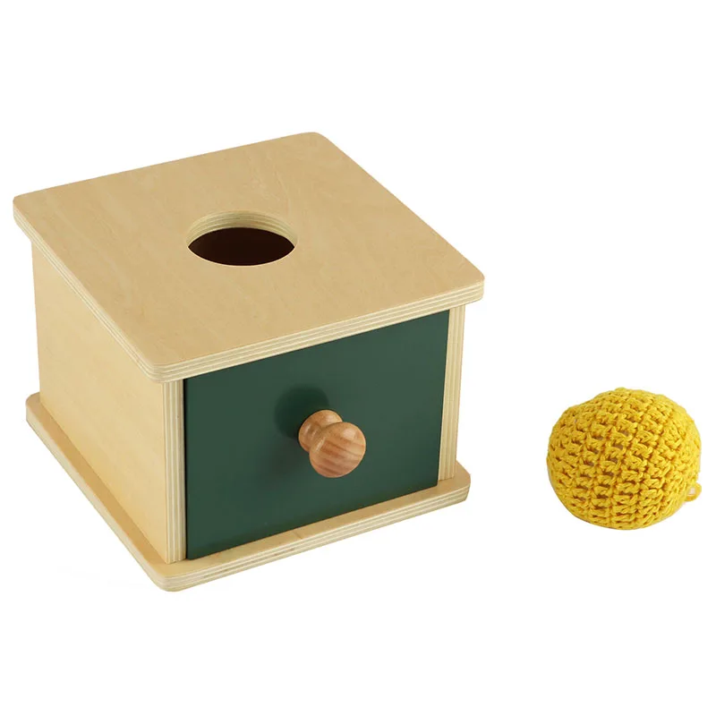 Montessori Wooden Box Educational Children Toy Imbucare Boxes Knitted Ball Infant Sensory Toy Basic Life Skill Toys for Children