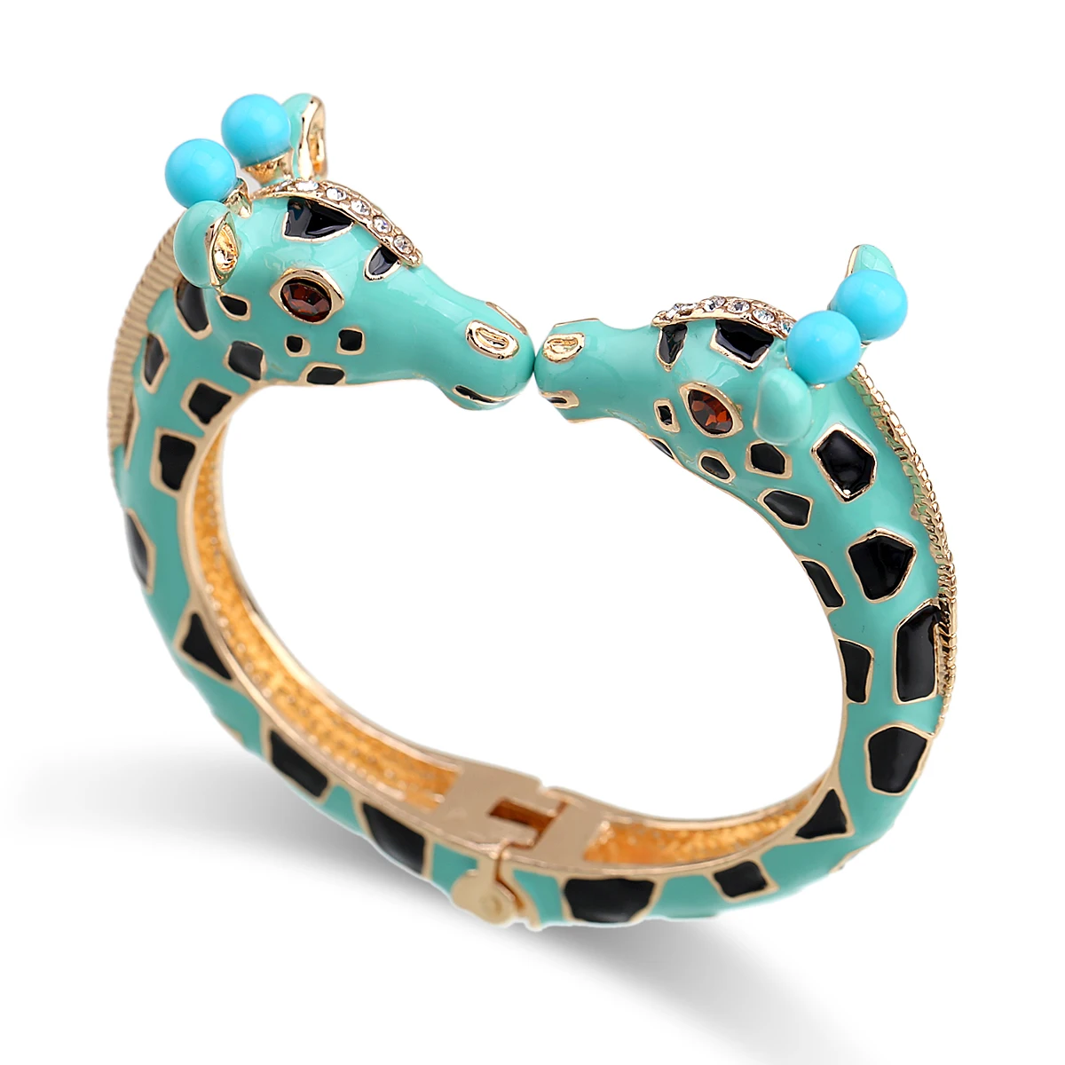 Newest Trendy Giraffe Cuff Bracelet Statement Bangle for Women Gold Plating with Colorful Enamel Animal Bracelet Pulseira