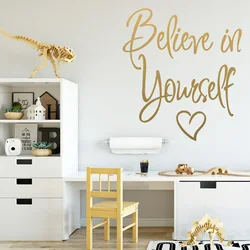 Fun Believe in yourself Naklejki ścienne Home Decor Naklejka do sypialni dla dziewcząt do wystroju domu Pokój dzienny Sypialnia Naklejka Mural