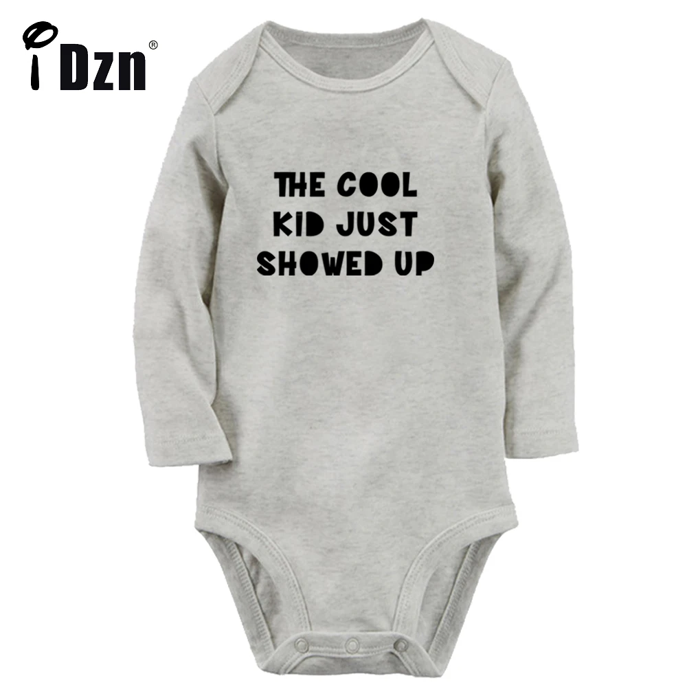 The Cool Kid Just Showed UP Baby Boys Fun Rompers Baby Girls Cute Bodysuit Newborn Long Sleeves Jumpsuit Soft Cotton Clothes