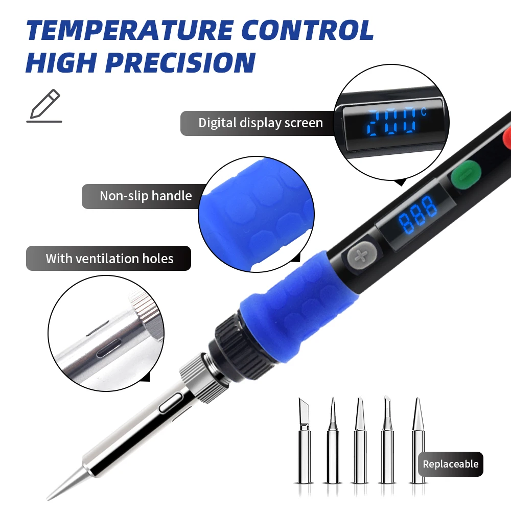 90W saldatore temperatura regolabile saldatore elettrico stazione di rilavorazione del ferro Mini manico strumenti di riparazione per saldatura a matita termica