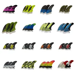 UPSURE FCS 2 Fins M Tri Fins Thruster Surfboard Fins Surfing Fins Honeycomb Fibreglass Double Tabs 2 Fin Surf 3 Fins (M Size)