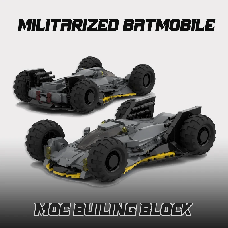 

MOC Building Blocks Militarized Model Batmobiles Car DIY Assembly Technology Bricks Supercar Sport Speed Toys For Kids Gifts