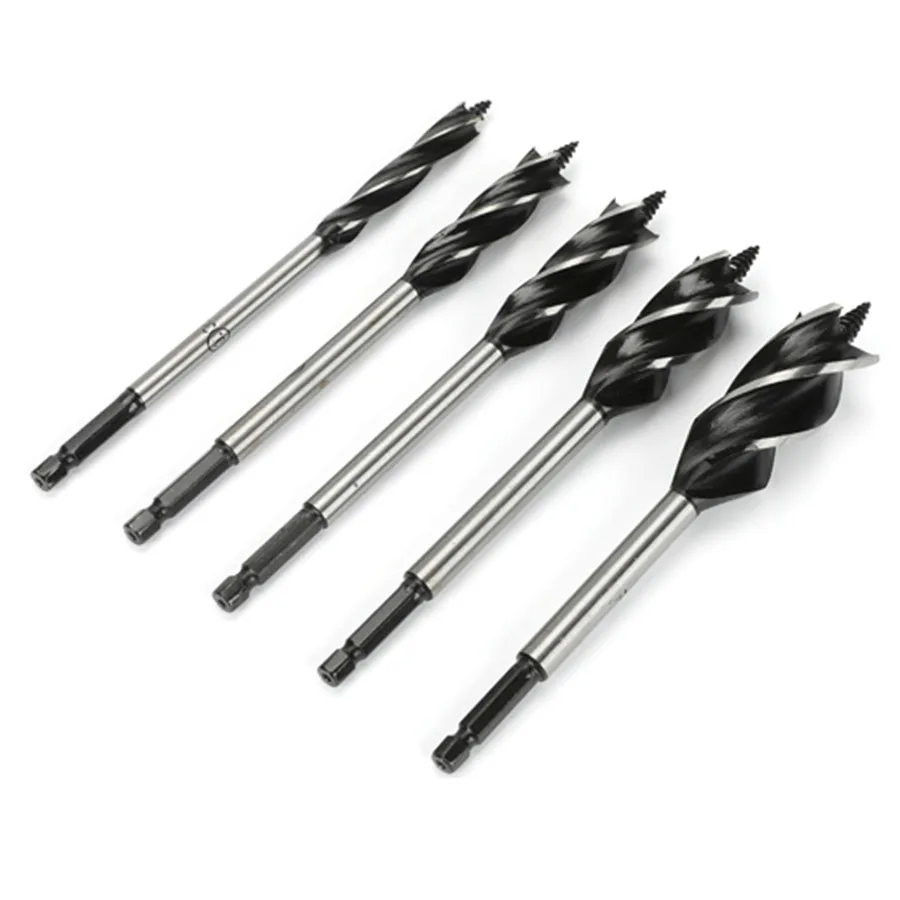 Gỗ Hỗ Trợ Mũi Khoan 4 Khe Cắm 4 Cánh Gỗ Mũi Lục Giác Tay Cầm Reaming Khoan Lỗ Mở 10-35Mm Tiều Phu