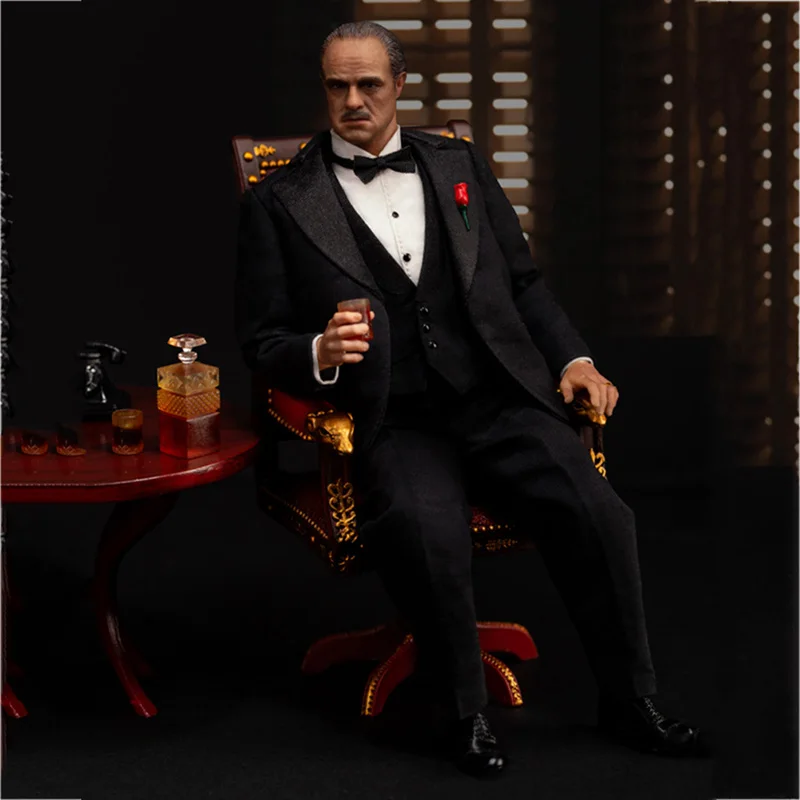 Shark Toys SK21001 1/12 Scale Male Godfather 6 inches Full Set Action Figure Toys with Double Heads Chair Model for Fans