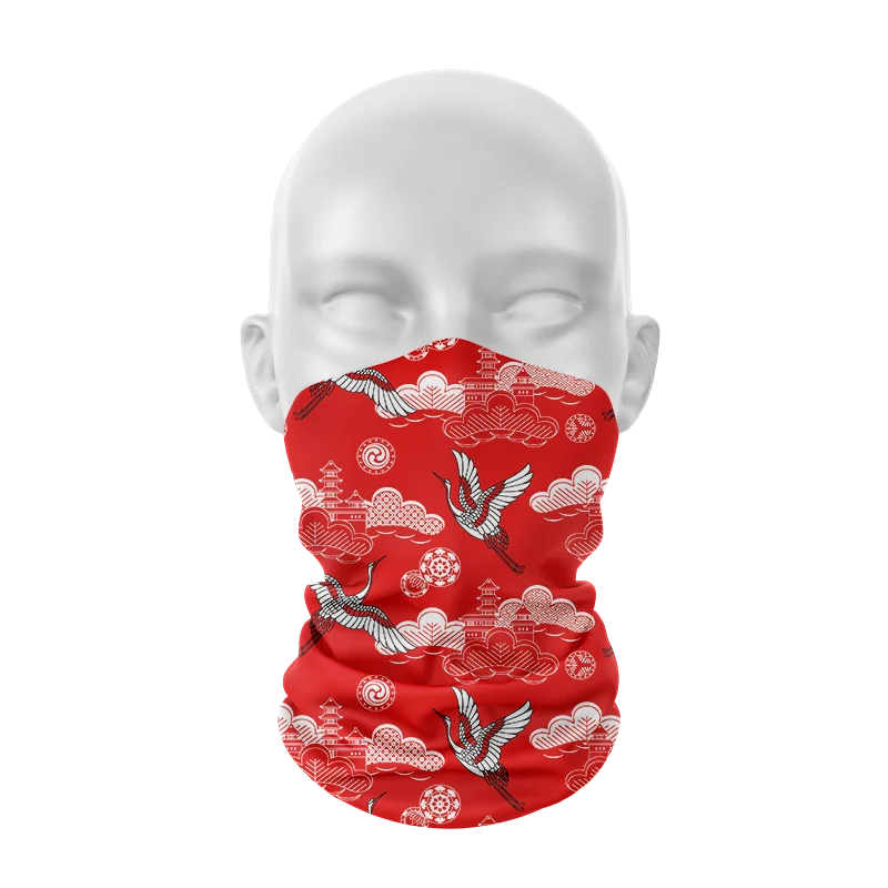 New 3D Printed Japanese Style Funny Crane Women Headscarf Summer Face Neck Gaiter Tubular Handkerchief Cycling Hip Hop Bandana