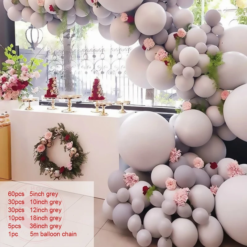 

Grey Balloons Garland Arch Kit Kids Boy Baby Shower Ballon Happy Birthday Decoration Baptism Party Christening Decor Blloon