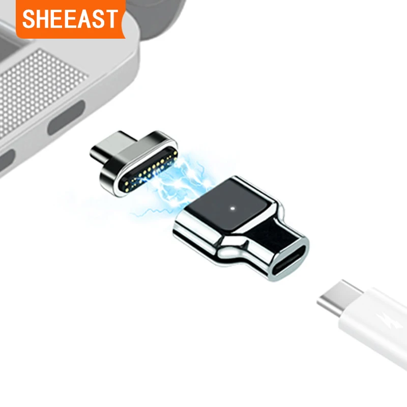 Magnetic USB C Adapter 24Pins Type C Connector PD 100W Fast Charging 40Gbp/s Converter for Thunderbolt 3 iPad MacBook Pro Switch