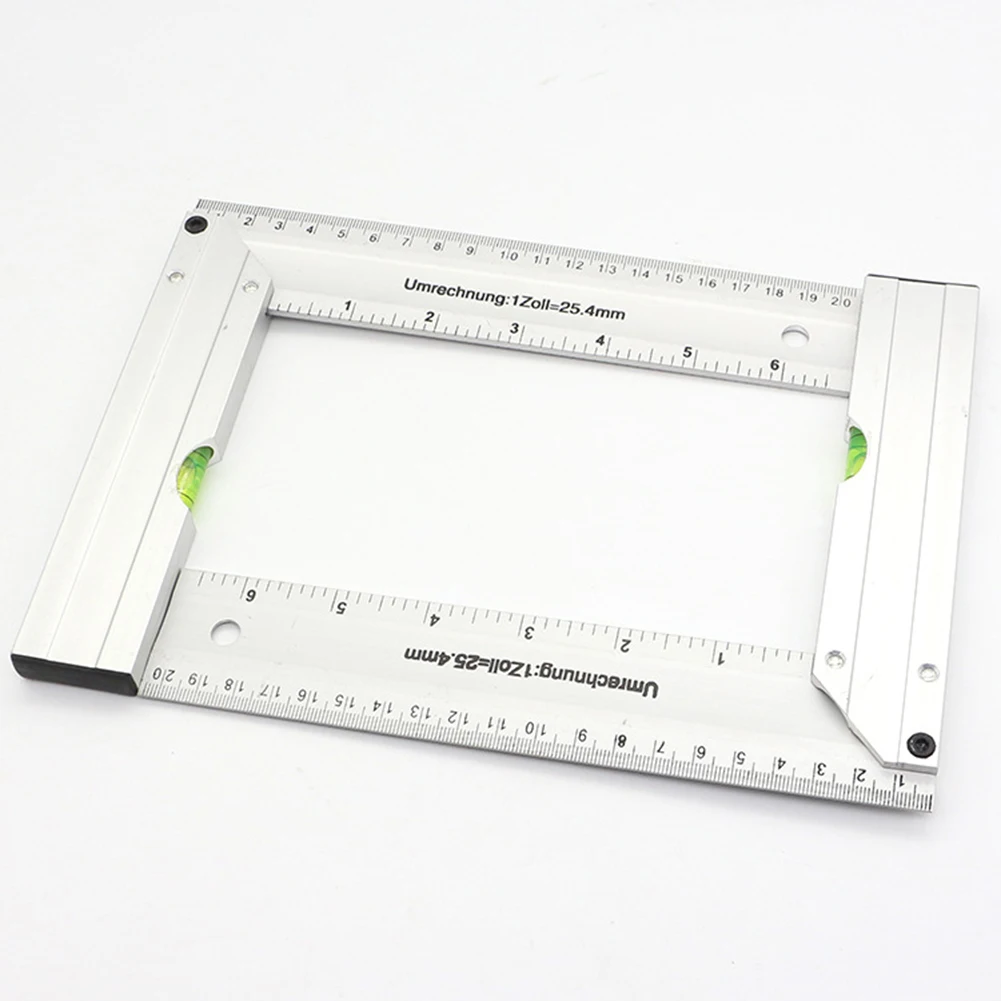 200mm 250mm 300mm Ruler Aluminum Alloy 90 Degree Right Angle Measuring Ruler Protractor Gauges