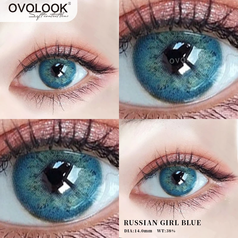 Lentillas de colores RussianGirl Taylor para ojos, lentillas cosméticas de Color Natural, lentillas anuales (Dia:14mm), OVOLOOK-2pcs/par