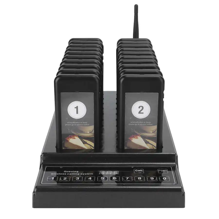 SU-68Z Restaurant Pagers Wireless Celling System 20 Channels for Bar Coffee Shop Food Court Queuing System NEW