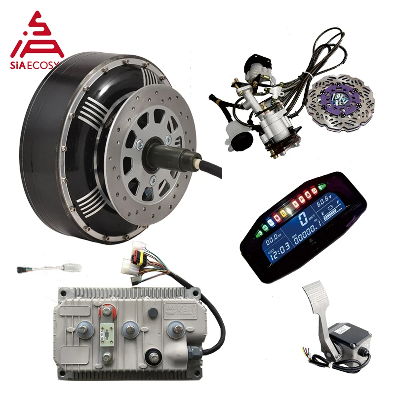 QS 8000W 273 50H V3 72V 96V 20kW 350N.m Peak Brushless DC Gearless Electric Car In Wheel Hub Motor