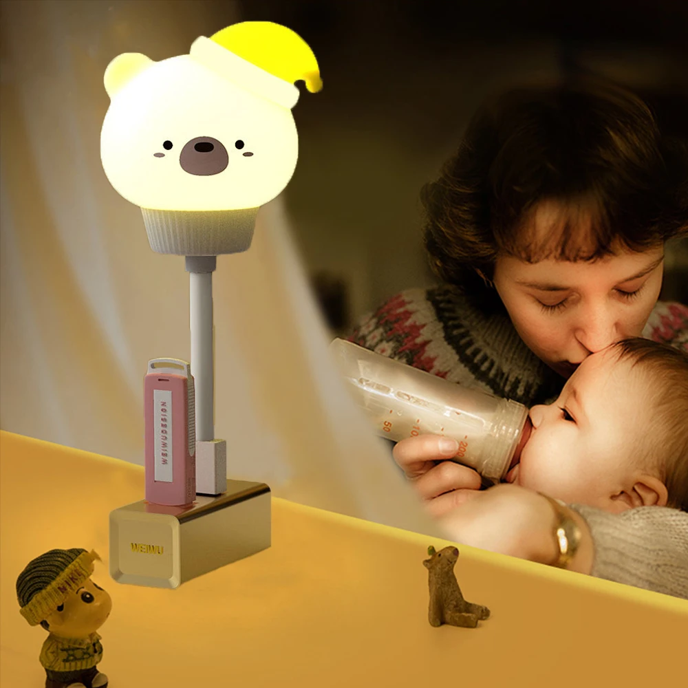 Luz nocturna bonita de dibujos animados USB con Control remoto, luz decorativa de alimentación para dormitorio de bebés, lámpara de mesita de noche, regalos de Navidad para niños