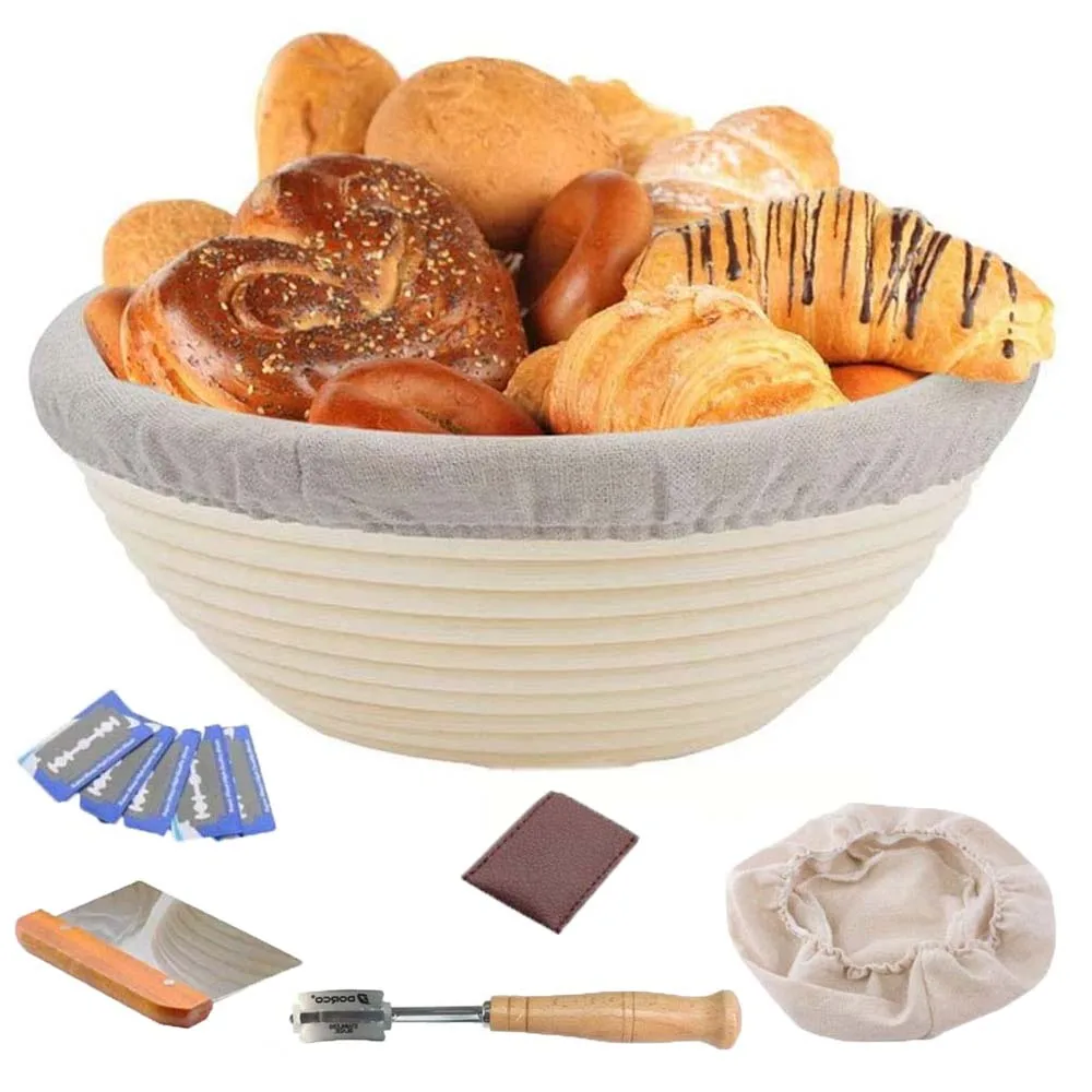 

1PC Country Bread Banneton Proofing Basket Nature Fermentation Rattan Basket Handmade Baking Bowl Dough Storage Container Wicker