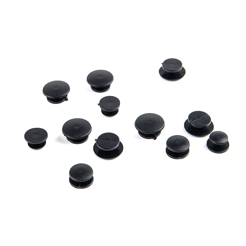 25pcs 8mm/10mm/12mm/13mm Common Cheap Black Button Plastic Ornaments Fit Shoe Decoration Lightweight Children DIY Accessory