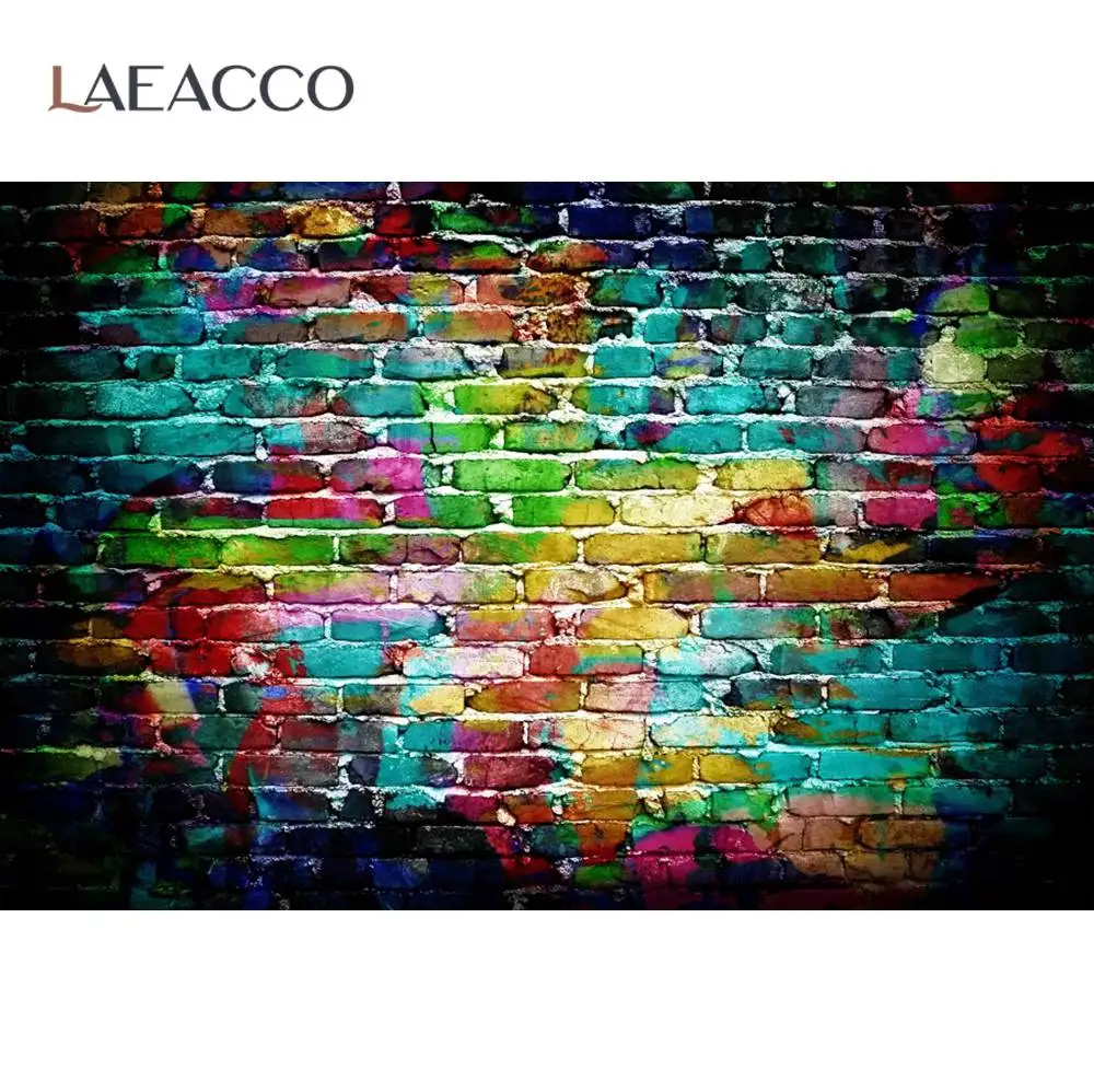 Laeacco Wall Background For Photography Brick Stacked Wall Surface Party Decor Child Baby Portrait Pattern Photographic Backdrop