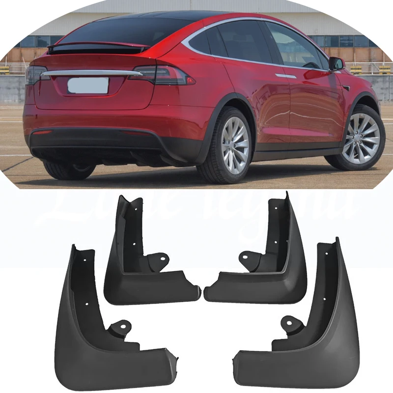 Molded Mud Flaps For Tesla Model X ModelX 2015 2016 2017 2018 2019 2021 Mudflaps Splash Guards Flap Mudguards W/Clips Screws