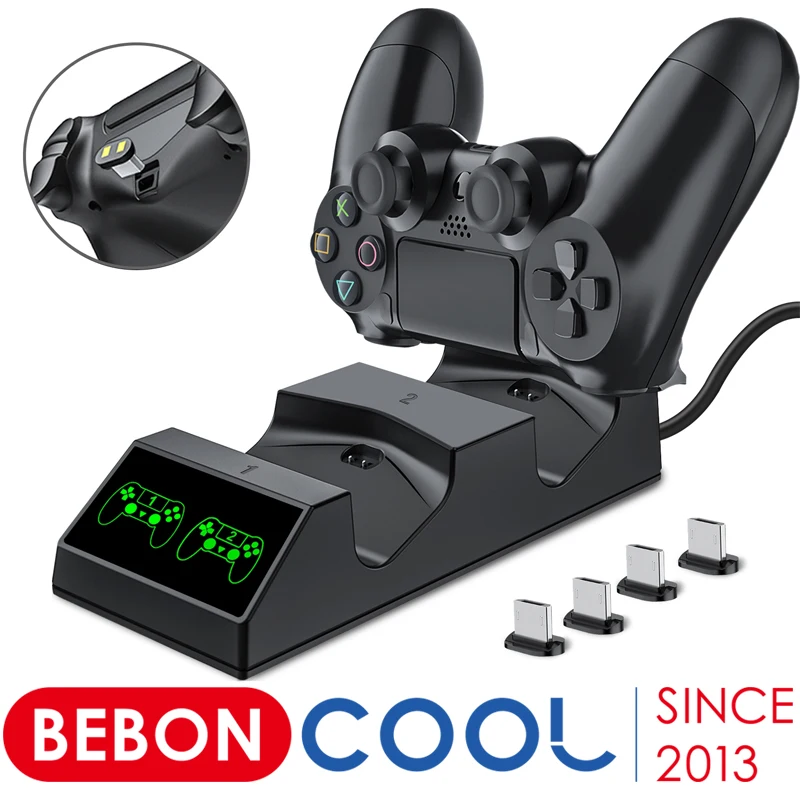 Charger For PS4 Controller Charger Station For Playstation 4 with 4 Micro USB Charging Dongle Dual Charger Dock For PS4 Slim Pro