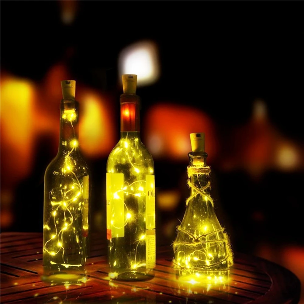 LED Wine Cork String Lights LR44 button battery Copper Wire Lamps Christmas Bar Warm White Atmosphere Decoration