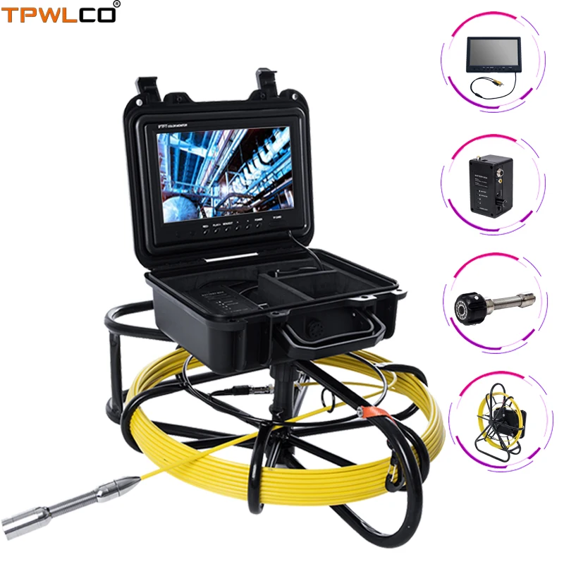 

9inch LCD Screen Waterproof 23mm Len Camera Head 20m Cable DVR Recording Endoscope Pipe Inspection Video System Sun-visor