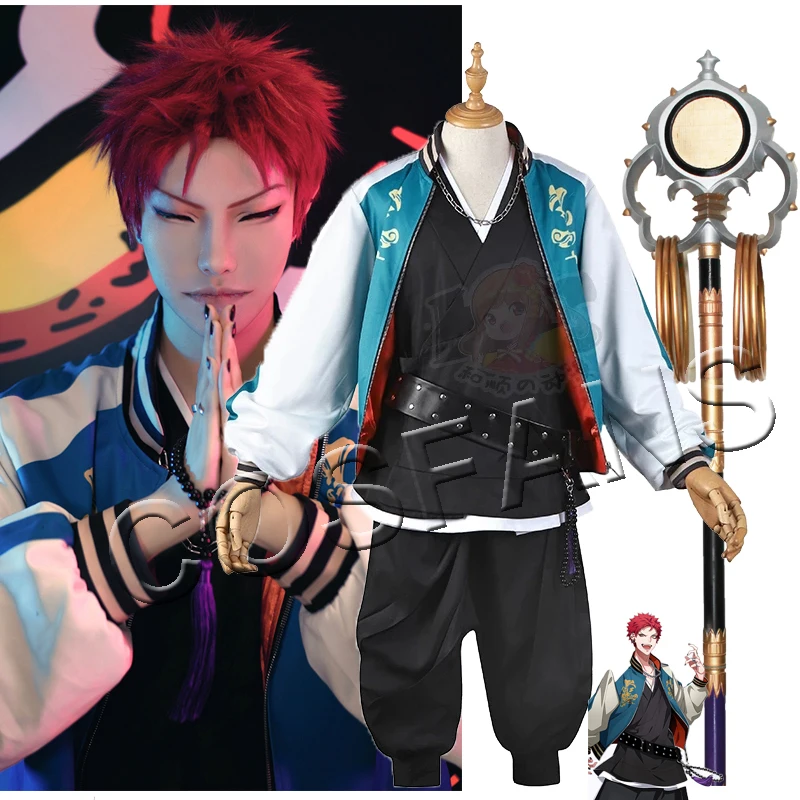 

Division Rap Battle Cosplay DRB Hypnosis Mic Kuko Harai Evil Monk Cosplay Costume Jacket Pant Suit Halloween Uniform Full set