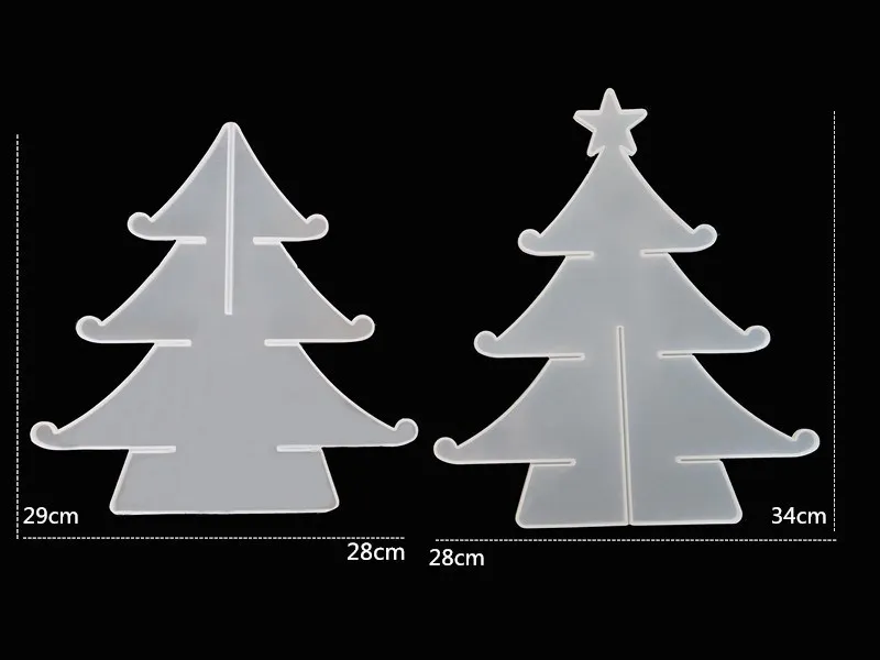 Kerstboom Sneeuwvlok Opbergdoos Sieraden Ornament Decoratie Silicone Mold Set Diy Kristal Uv Epoxyhars Mal Casting Mould