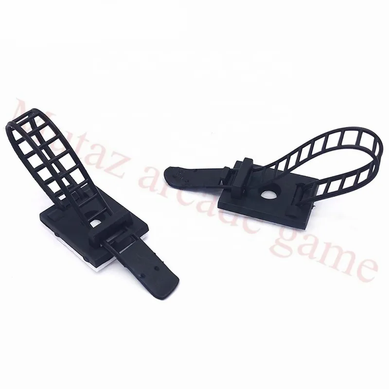 100Pcs/Lot 25*25mm Black Plastic nylon high temperature resistant Cable holder adhensive cable tie mount for arcade game machine