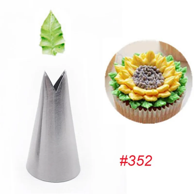 #352 Rose Leaves Cupcake Decorating Tips Pastry Nozzles Fondant Decorations Leaf Tips Bakeware Stainless Steel Piping Nozzles