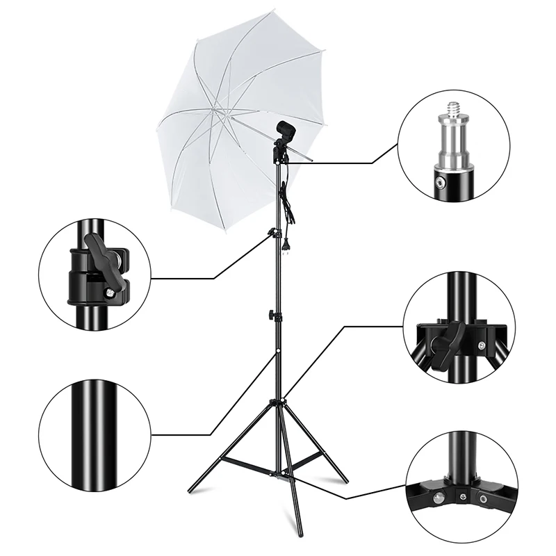 Adjustable 38/68/150/200cm Photography Tripod Light Stands With 1/4 Screw Head Photo Tripod For Phone Ring Light Photo Studio