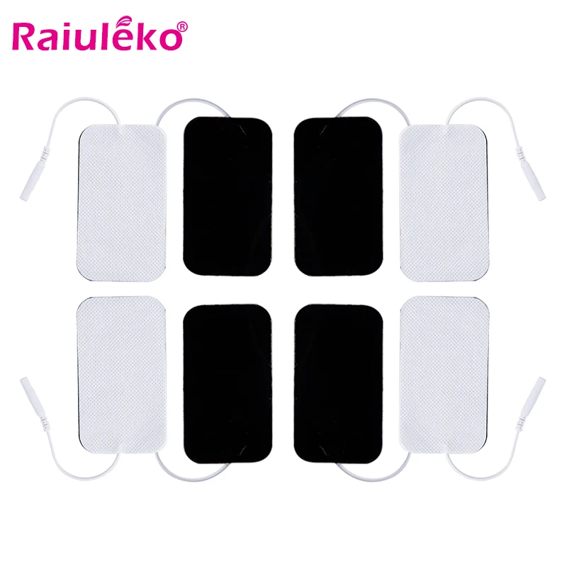 

100 pcs 9x5cm 2mm Plug Reusable Tens Electrode Pad For Pulse Digital Acupuncture Electrical Muscle Stimulator Therapy Massager