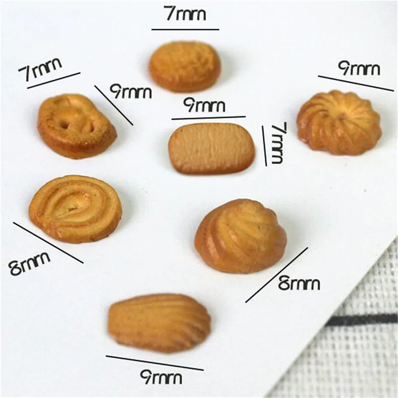 7Pcs Rumah Kerajinan Mini Makanan Roti Ornamen Miniatur Rumah Boneka Dekorasi Rumah Boneka Aksesoris Palsu Croissant