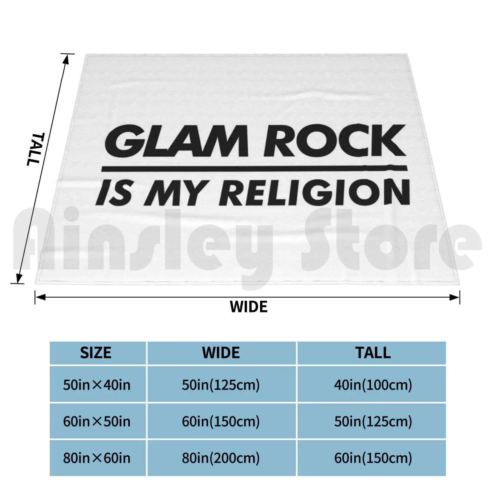 Glam Rock Is My Religion Blanket Fashion Custom Music Genre Religion Glam Punk Kiss Alice Cooper Slade Queen