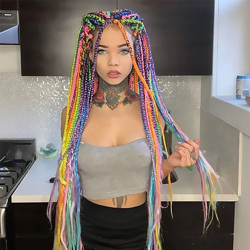 Imagen 2 del producto Extensiones de pelo sintético de ganchillo para mujer, extensiones de cabello trenzado Jumbo de 82 pulgadas, 165g, color blanco, venta al por mayor