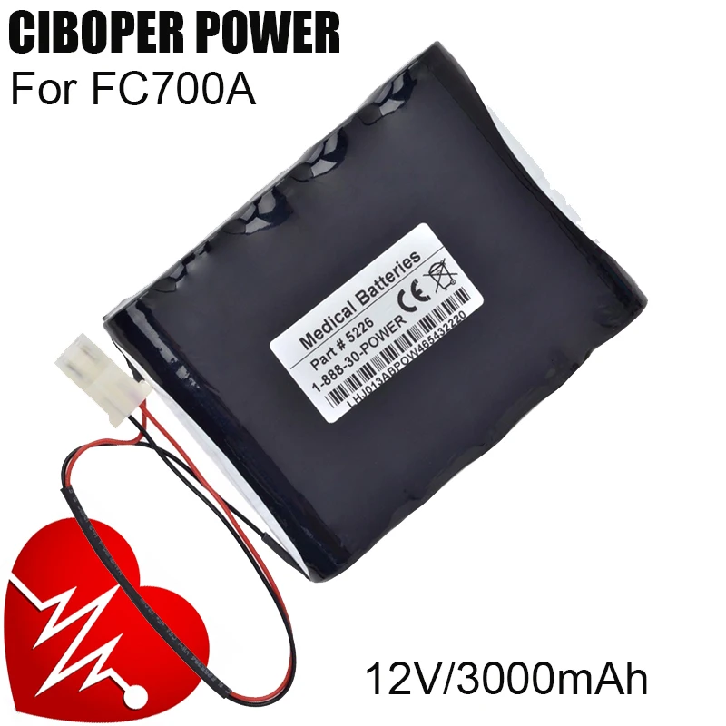 CP Medical Battery MS862278 3000mAh For EK10,Elite EK11,ELITE2,Elite II 862278,AMED9120,Denshi FC700A,MEDIC 2,862278  MONITOR