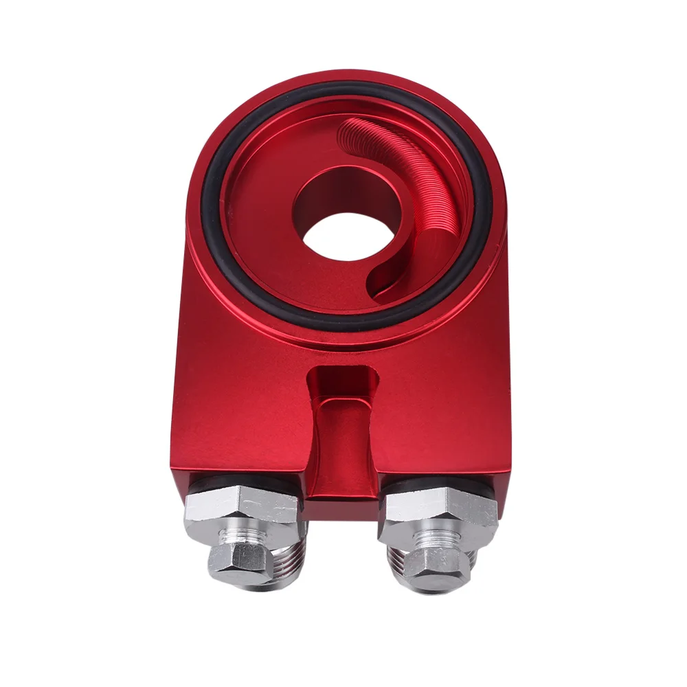 RASTP-Aluminum AN10 Oil Filter Sandwich Adapter Blue Red Black Gold Cooling System Sandwich Turbo T3 T4 Engine Plate RS-OSA006