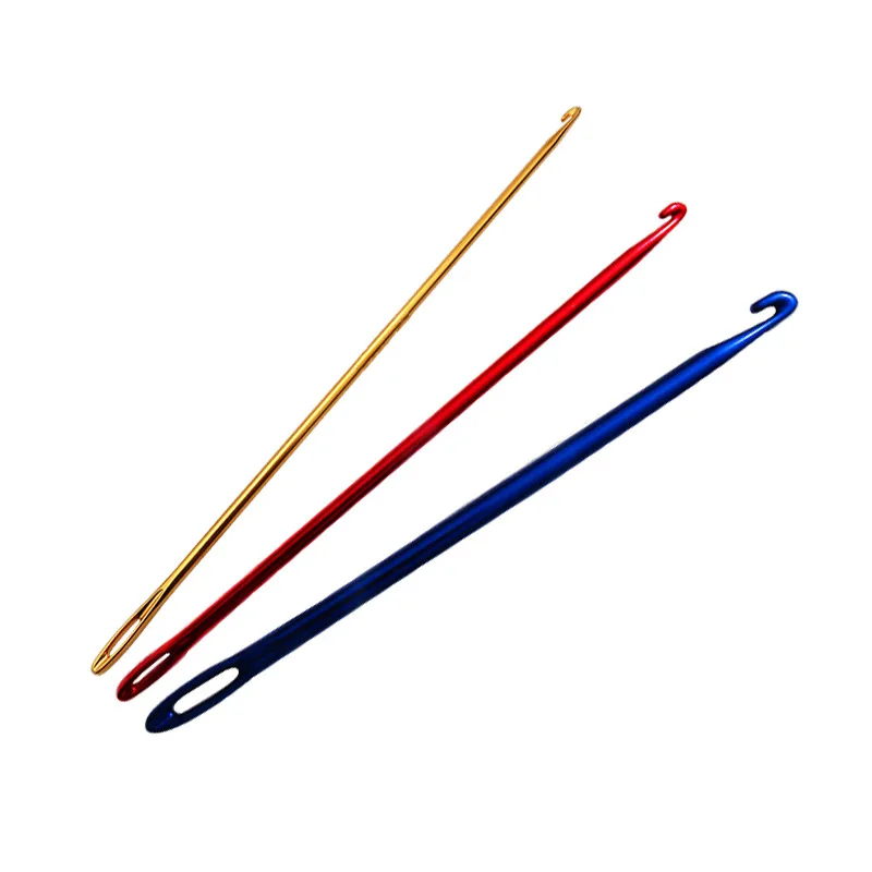 Afghan Aluminium Needles for Knitting DIY Tunisian Crochet Hooks Hand Knit Tool with Eye Knitting Sewing Needles 2.75/4.0/6.0mm