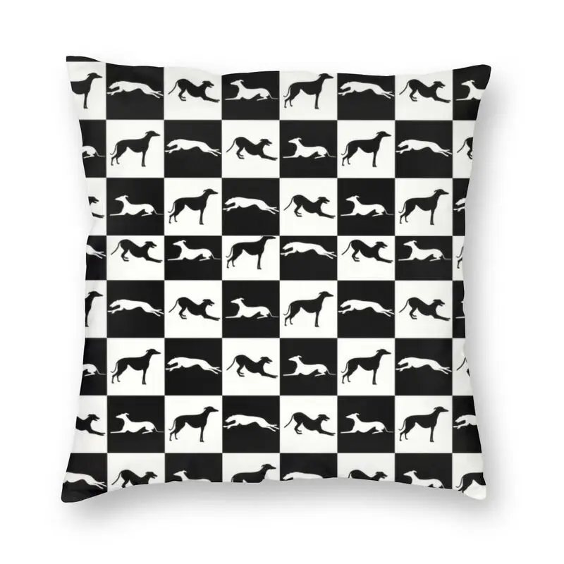 Greyhound Dog Cushion Cover 40x40cm Decoration Print English Sighthound Whippet Throw Pillow for Sofa Double-sided