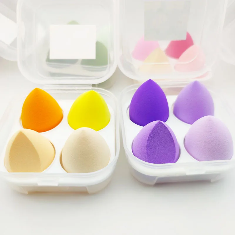 Wholesale 4pcs Makeup Blender Private Label Cosmetic Puff Makeup Sponge Set Foundation Powder Sponge Beauty Tools 50sets