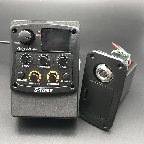 Imagen 2 del producto Cherub-ECUALIZADOR DE Guitarra acústica de 4 bandas, sintonizador, preamplificador piezoeléctrico, pastilla para ukelele folclórico, GT-6/5/4/3