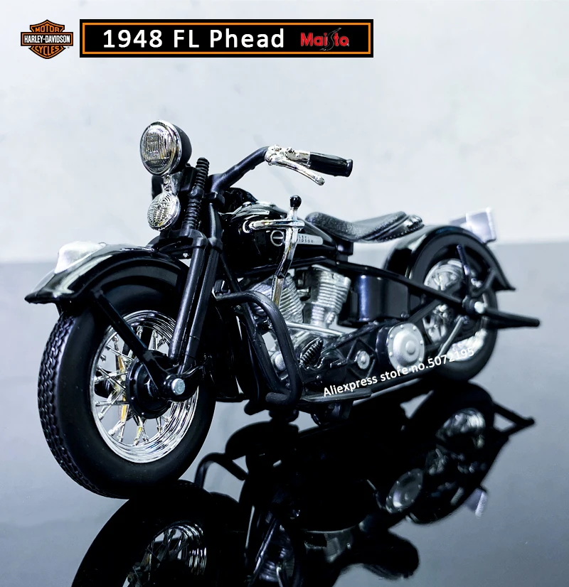 Maisto NEW 1:18 HARLEY-DAVIDSON 1948 FL Phead Alloy Diecast Motorcycle Model Workable Toy For Children Gifts Toy Collection