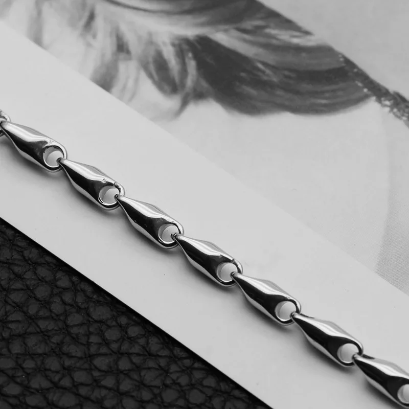 Fashion Titanium Steel Round Melon Seed Chain Tapered Chain Stainless Steel Necklace Men\'s Wild Jewelry Hot Sale