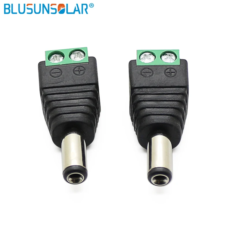 2pcs 2.1mm x 5.5mm CCTV Cameras  Female Male DC Power Plug Adapter DC Power Female Plug Jack Adapter Connector Male Plug Socket