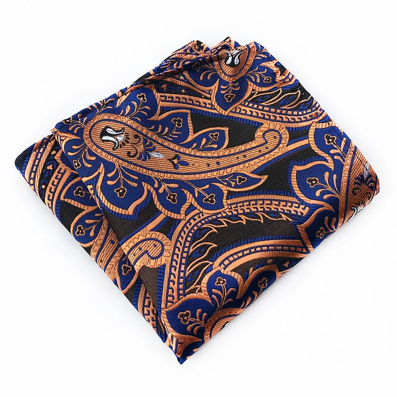 Men Brand Pocket Towel Polyester Handkerchief Scarves Vintage Embroidery Floral Printed Pocket Square Wedding Hankies Fit Jacket