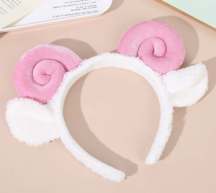 Cute lamb horn headband cartoon lamb hairpin christmas day female hair accessories hair band kawaii girl loli cosplay soft girl