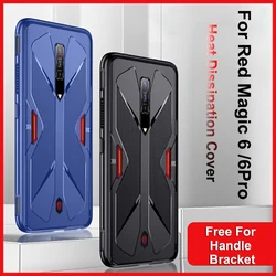 For ZTE Nubia Red Magic 6  Case + Gamepad Bracket Handle Rail For Nubia Red Magic 6 Pro Prtective Case RedMagic 6 Pro Back Cover