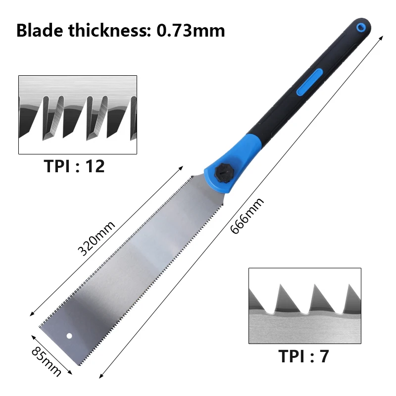 Sega a mano in stile giapponese SK5 acciaio 320mm Ryoba a doppia faccia lama per sega per legno tenone bambù plastica taglio utensili per la