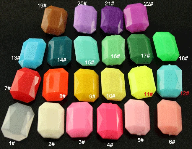 50pcs 10x14mm 13x18mm 18x25mm Colors Marquise Rectang RectSequare candy Acrylic Fancy Stone Pointed back Droplet Beads No holes