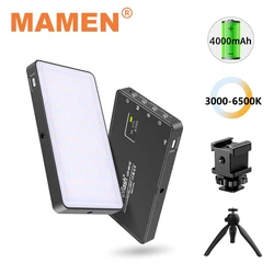 MAMEN 3000-6500K Dual-color LED Video Light CRI 95+ Photographic Lighting For Camera Vlog Selfie Youtube Light 4000mAh Battery